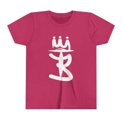 Kids Crowned Script Tee — Youth Short Sleeve T‑Shirt