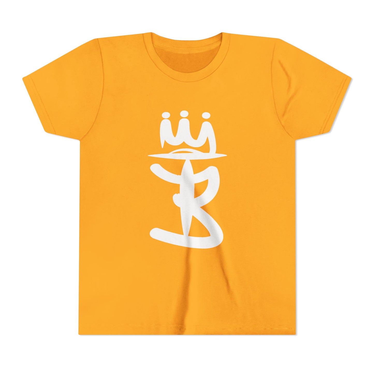 Kids Crowned Script Tee — Youth Short Sleeve T‑Shirt