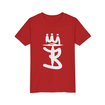 Kids Crowned Script Tee — Youth Short Sleeve T‑Shirt