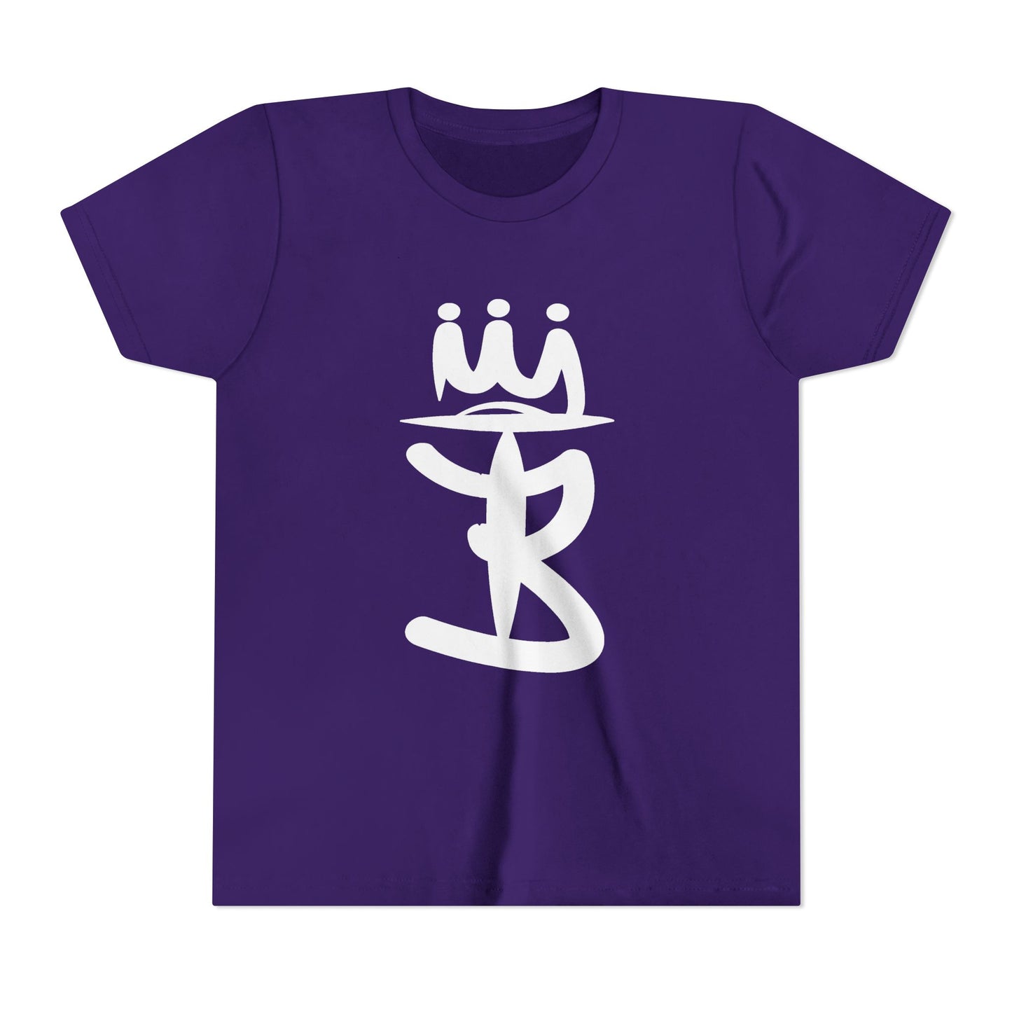 Kids Crowned Script Tee — Youth Short Sleeve T‑Shirt