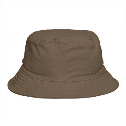 Brown Bucket Hat with White Crown 'B' Logo — Streetwear Casual Sun Hat