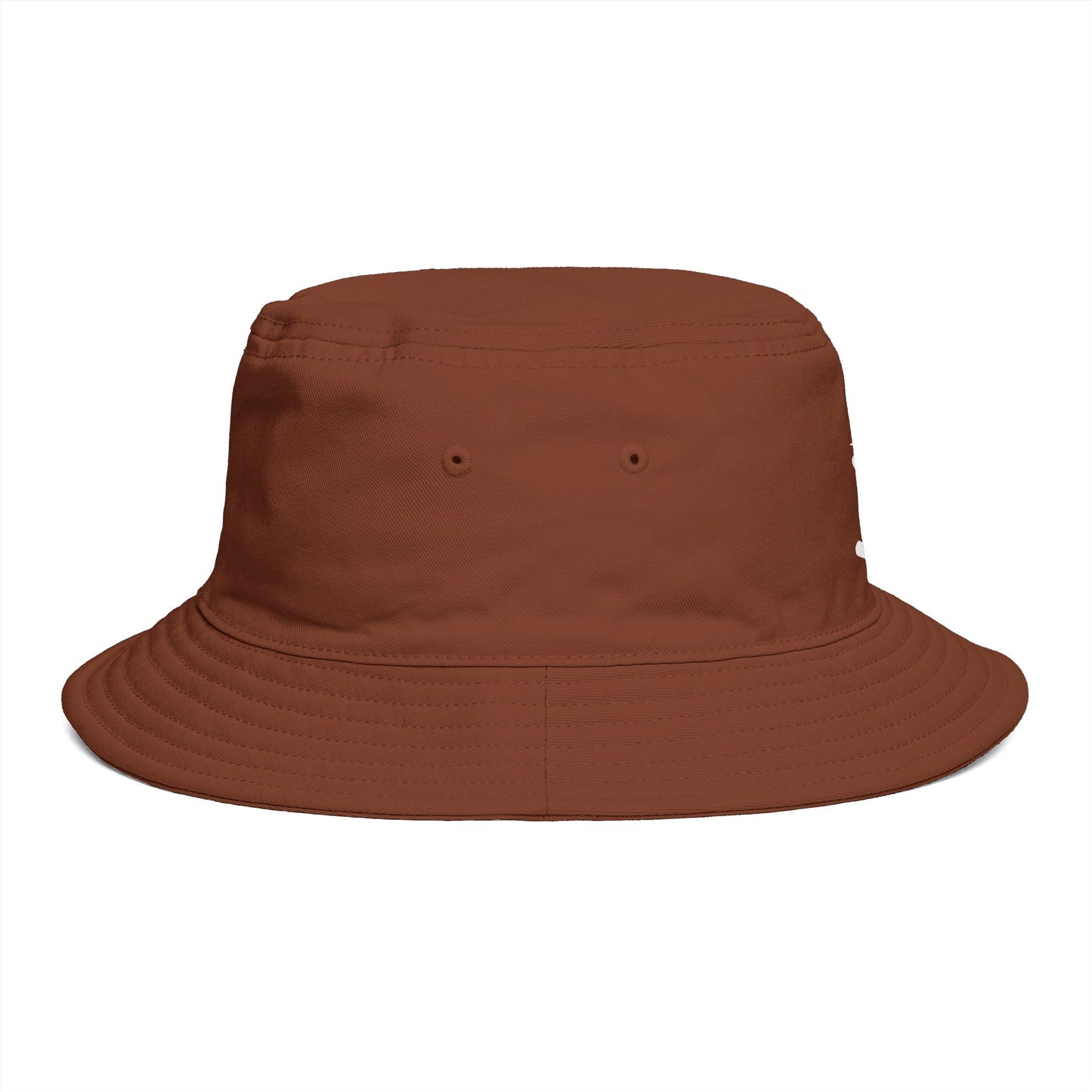 Brown Bucket Hat with White Crown 'B' Logo — Streetwear Casual Sun Hat