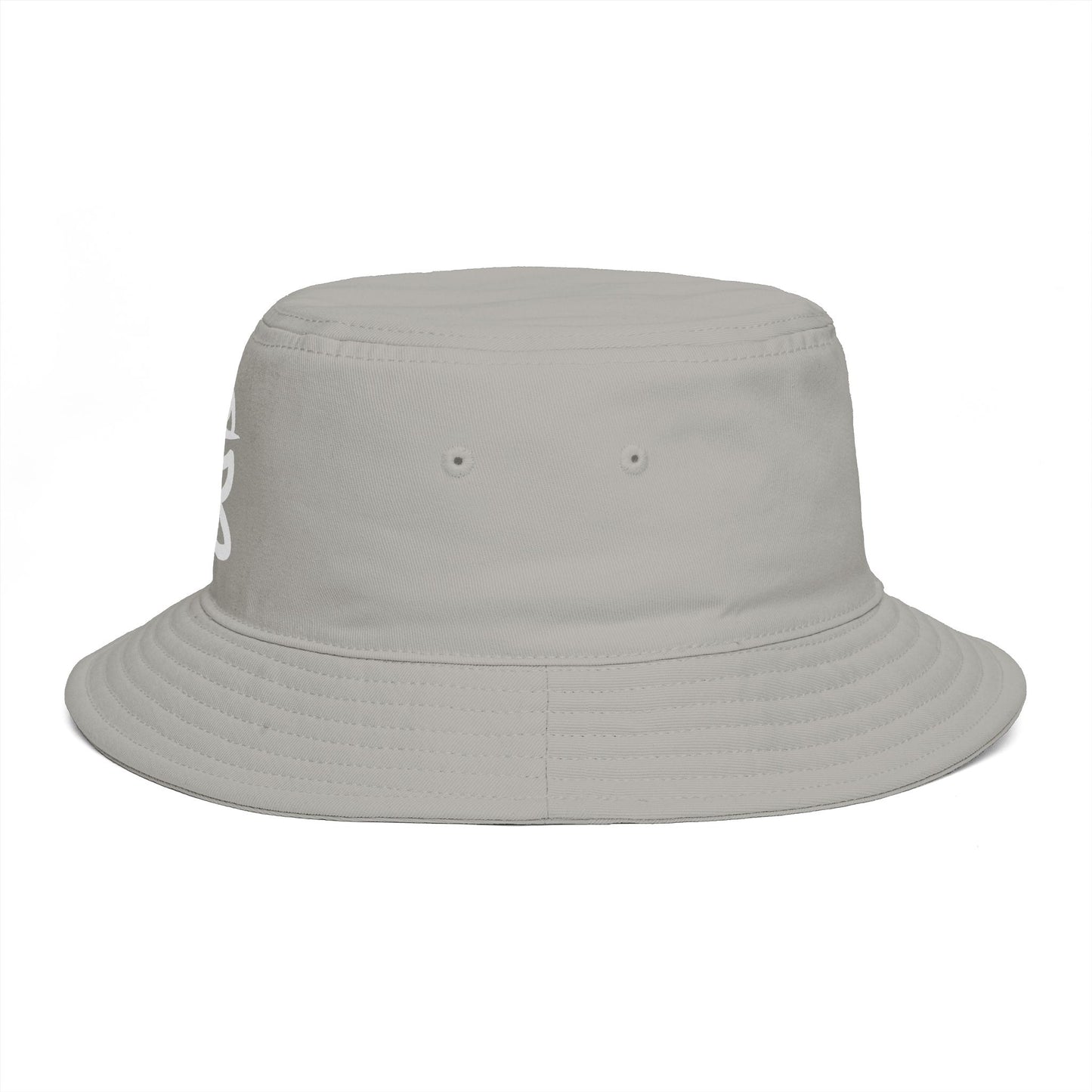 Brown Bucket Hat with White Crown 'B' Logo — Streetwear Casual Sun Hat