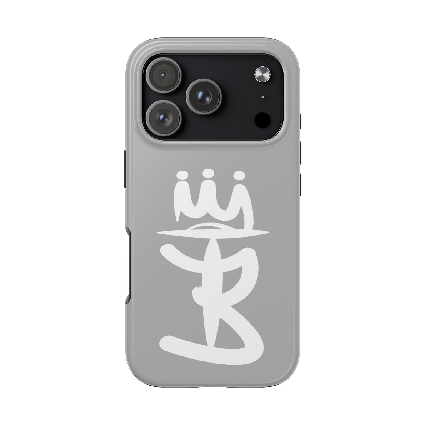 T3 Phone Case — Stylized Crown & Script Graphic Protective Cover
