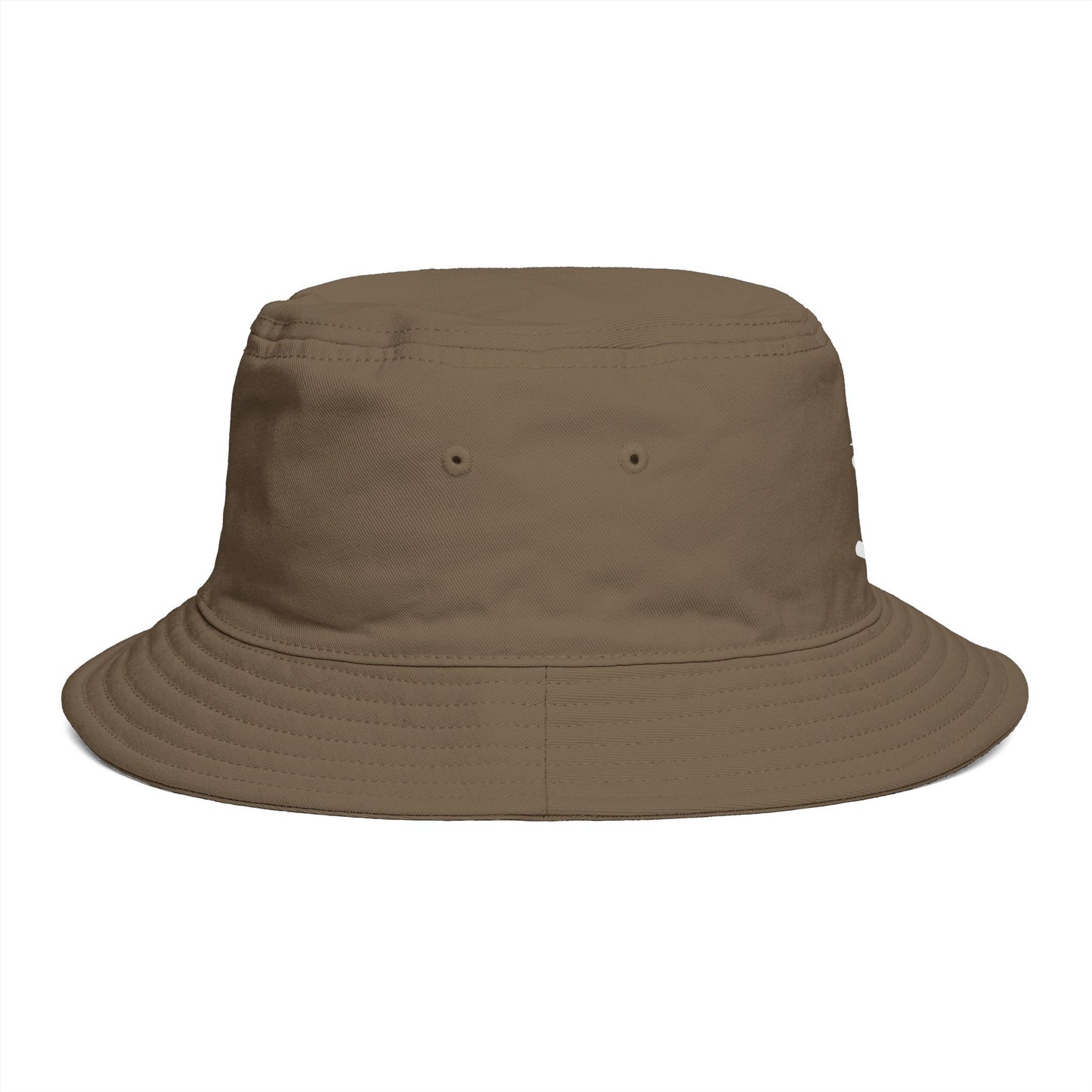 Brown Bucket Hat with White Crown 'B' Logo — Streetwear Casual Sun Hat