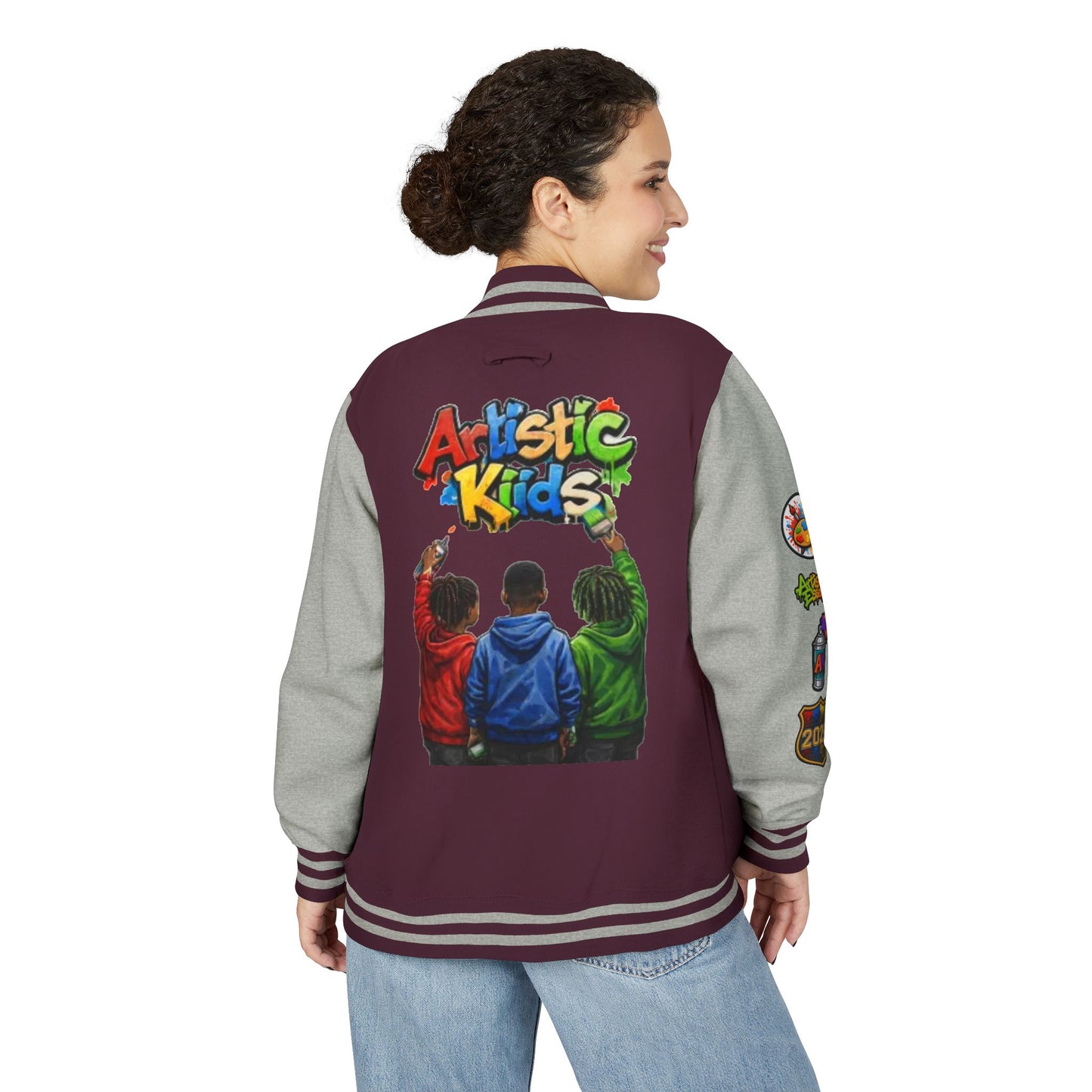 Artistic Kids Letterman Jacket - Colorful Kids Art Club Varsity Jacket