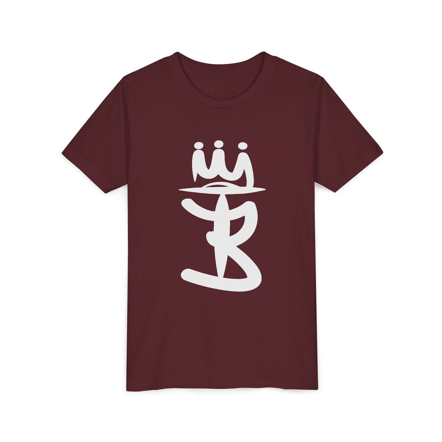 Kids Crowned Script Tee — Youth Short Sleeve T‑Shirt