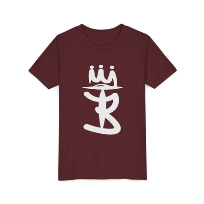Kids Crowned Script Tee — Youth Short Sleeve T‑Shirt
