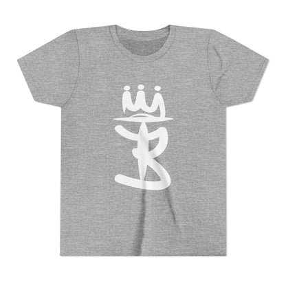 Kids Crowned Script Tee — Youth Short Sleeve T‑Shirt