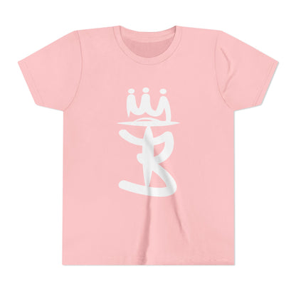 Kids Crowned Script Tee — Youth Short Sleeve T‑Shirt