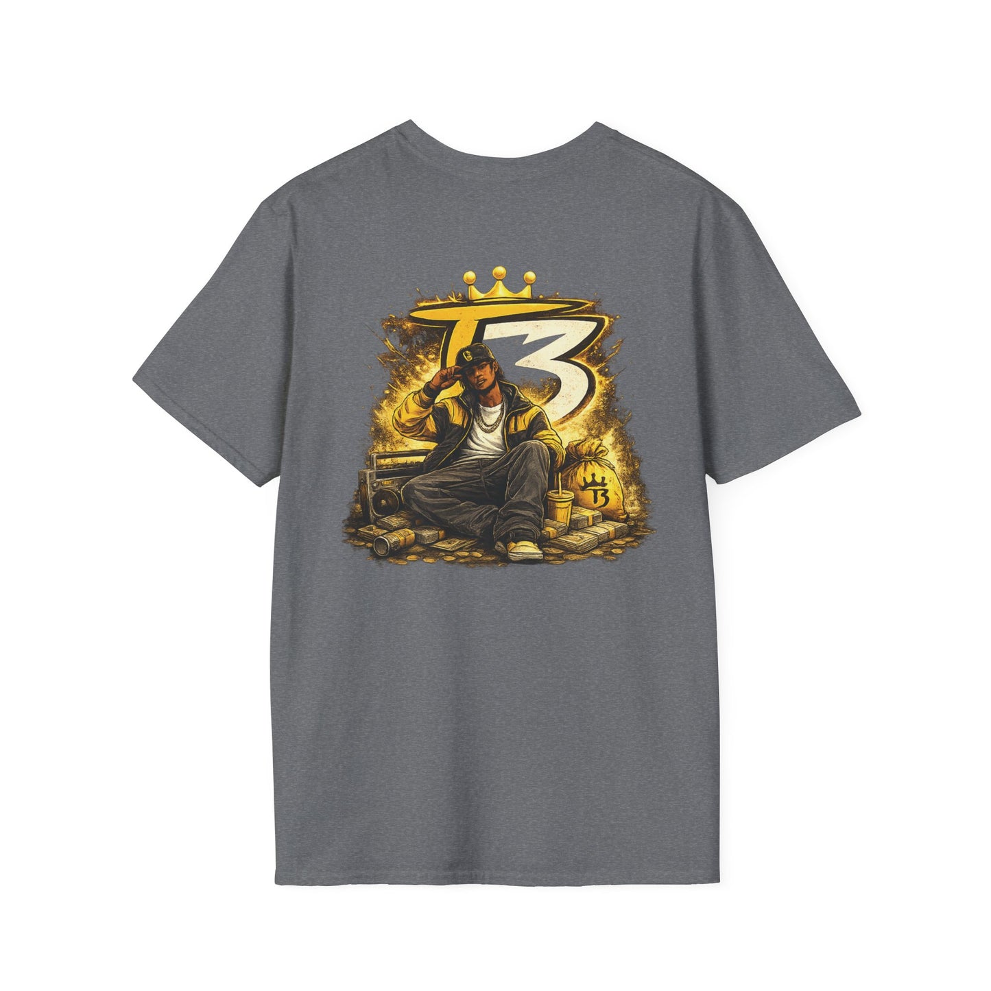 T3 Graphic T-Shirt | Urban Rapper Illustration, Streetwear Tee