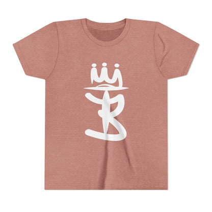 Kids Crowned Script Tee — Youth Short Sleeve T‑Shirt
