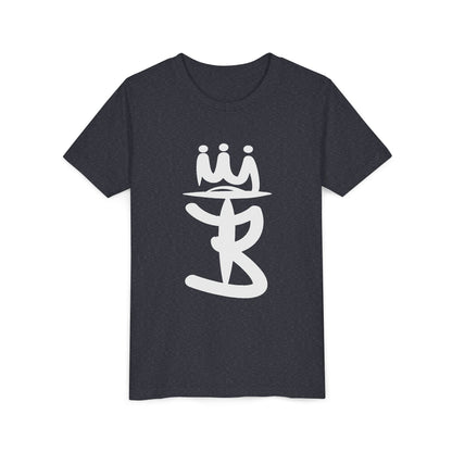 Kids Crowned Script Tee — Youth Short Sleeve T‑Shirt