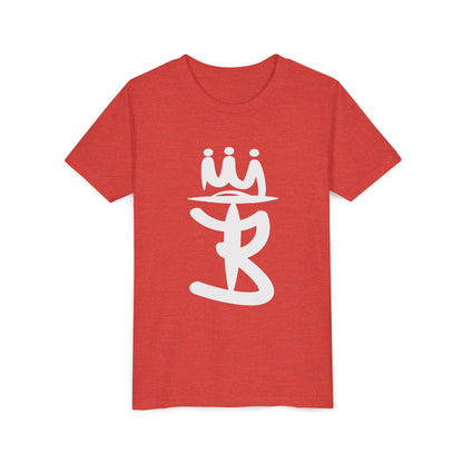 Kids Crowned Script Tee — Youth Short Sleeve T‑Shirt