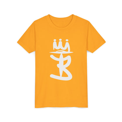 Kids Crowned Script Tee — Youth Short Sleeve T‑Shirt